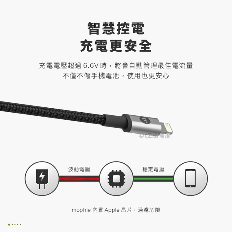 mophie USB to Lightning iPhone MFi 編織快速充電傳輸線 充電線 快充線 思考家-細節圖6