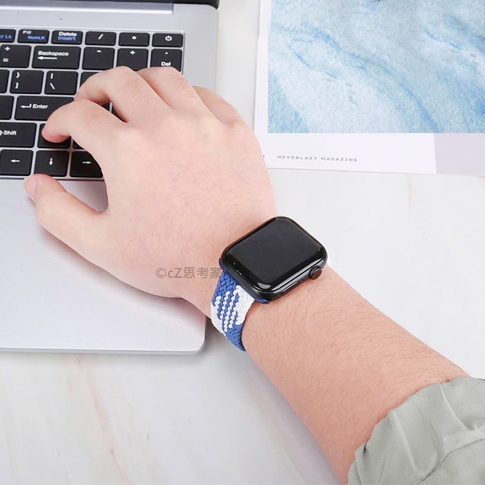 Apple Watch 編織彈力錶帶 S8 7 6 5 4 3 SE Ultra 錶帶 蘋果錶帶 替換錶帶 編織-細節圖8