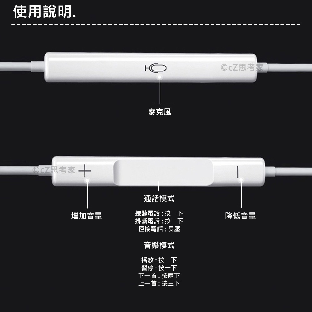 【299免運】高品質數位耳機 3.5mm TypeC 耳機 線控耳機 貼耳式 半入耳式耳機 線控通話聽歌麥克風 耳機線-細節圖5