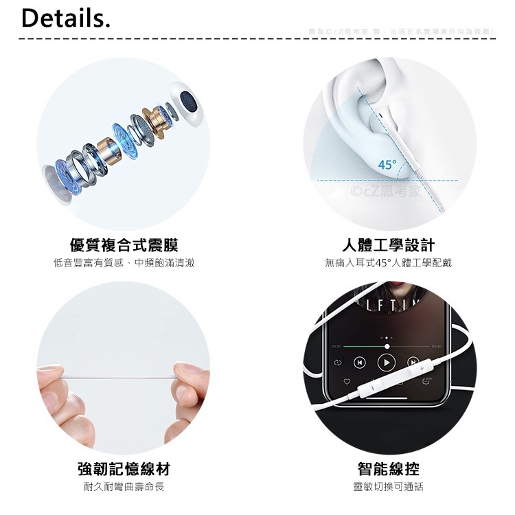 【299免運】WiWU EARBUDS 線控入耳式耳機 Lightning TypeC 線控耳機 音樂耳機 通話耳機-細節圖4