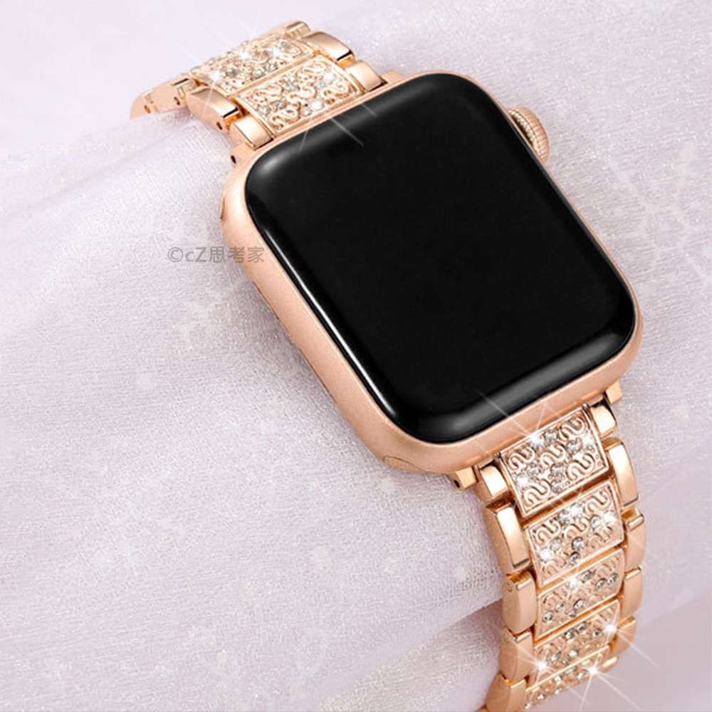 【299免運】Apple Watch錶帶 鑲鑽金屬錶帶 Ultra 錶帶 蘋果錶帶 金屬錶帶 不鏽鋼錶帶 不銹鋼錶帶-細節圖11
