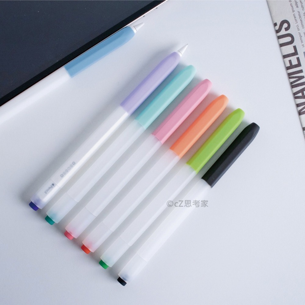 【299免運】AHAStyle iPad Apple Pencil 原子筆造型保護套 雙色果凍筆套 筆套 造型筆套-細節圖10