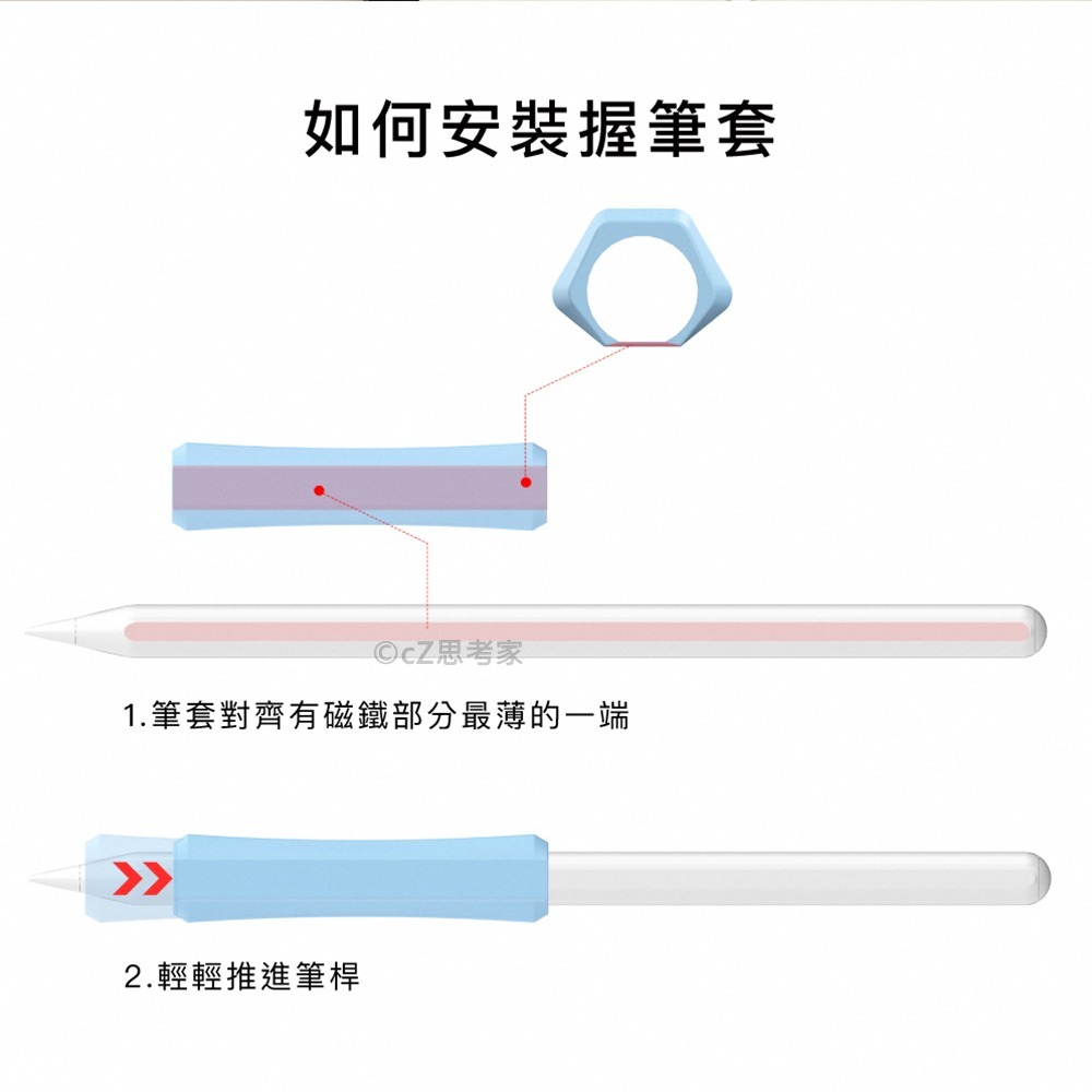 【299免運】AHAStyle iPad Apple Pencil 2 1 矽膠握筆套 增強手感 不影響觸控 觸控筆筆套-細節圖6