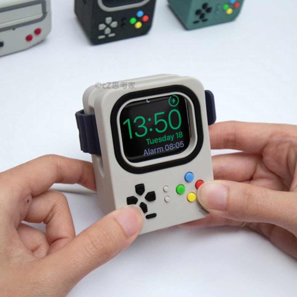 【299免運】AHAStyle Apple Watch 復古遊戲機 矽膠充電支架 充電器底座 充電器支架 手錶充電架-細節圖7