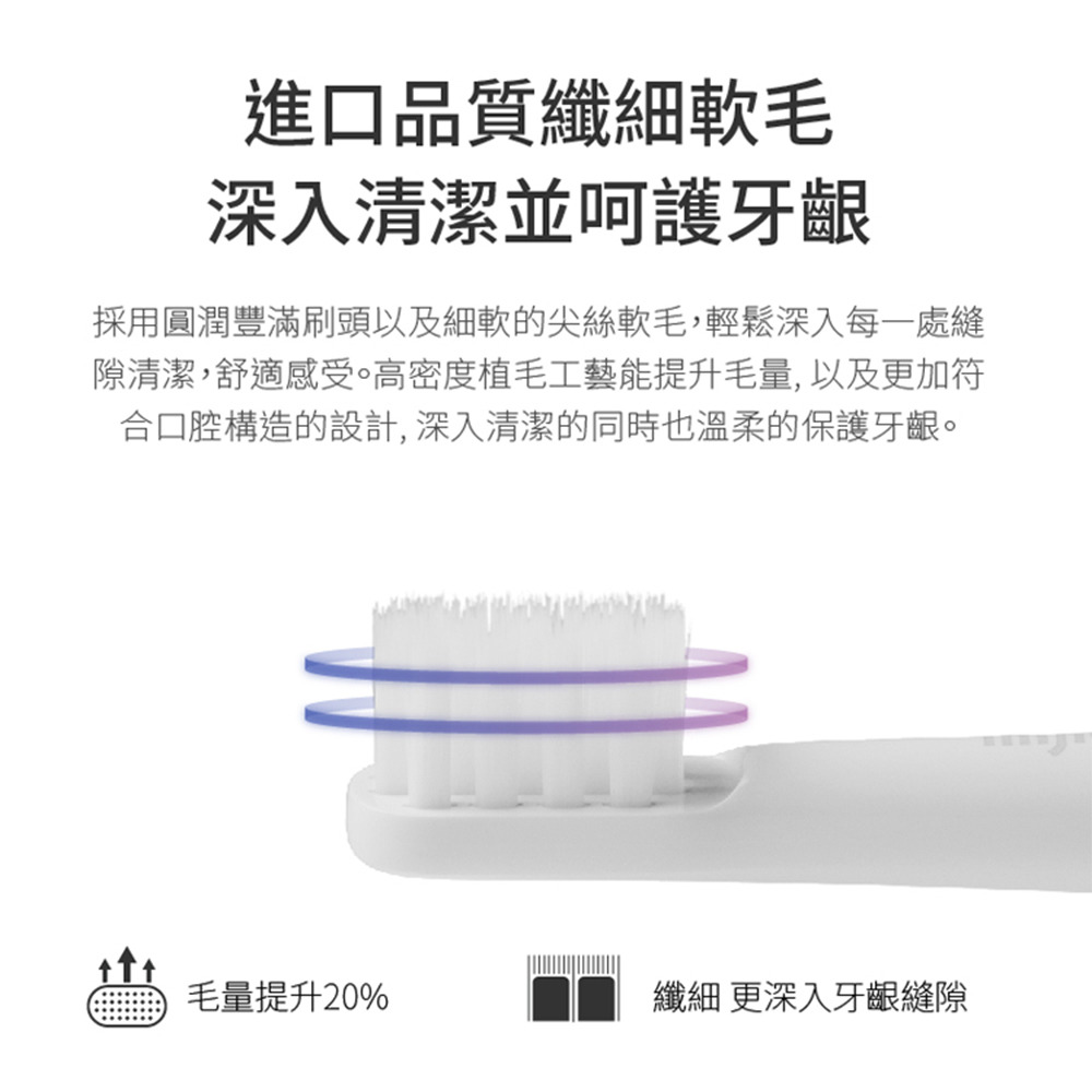 米家 聲波電動牙刷 T100 電動牙刷 牙刷 附牙刷頭 牙刷頭 刷頭 兒童牙刷 高頻振動 電動震動牙刷 思考家-細節圖6