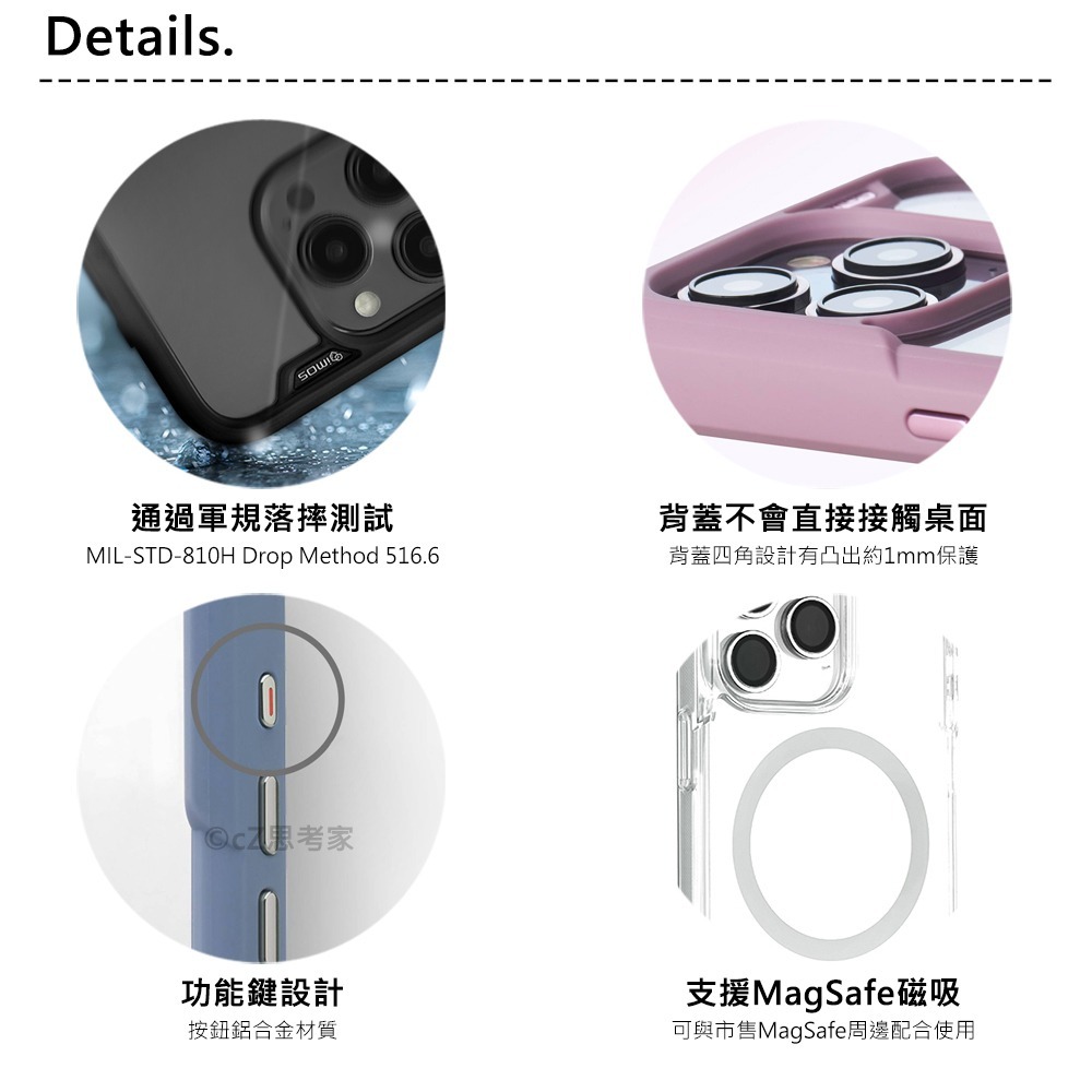 【299免運】imos Case 軍規防震磁吸支架殼 i15 Pro Max MagSafe 手機殼 防摔殼 BOOST-細節圖8