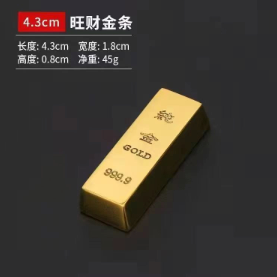 【開運/鎮】純銅金條 假金條 砂金 仿真元寶 黃銅實心道具金塊 金磚 銅金條 招財金 富贵吉祥 黄金模型金寶小擺件招財進-細節圖4