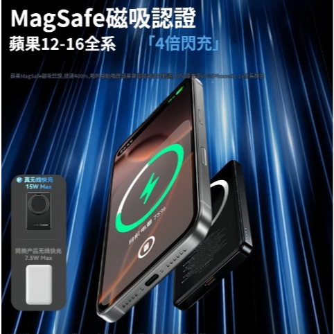 新款5000 磁吸無線充 自帶旋轉支架 Magsafe 磁吸 外接電池 無線 快充 適用於iPhone12-17系列-細節圖3