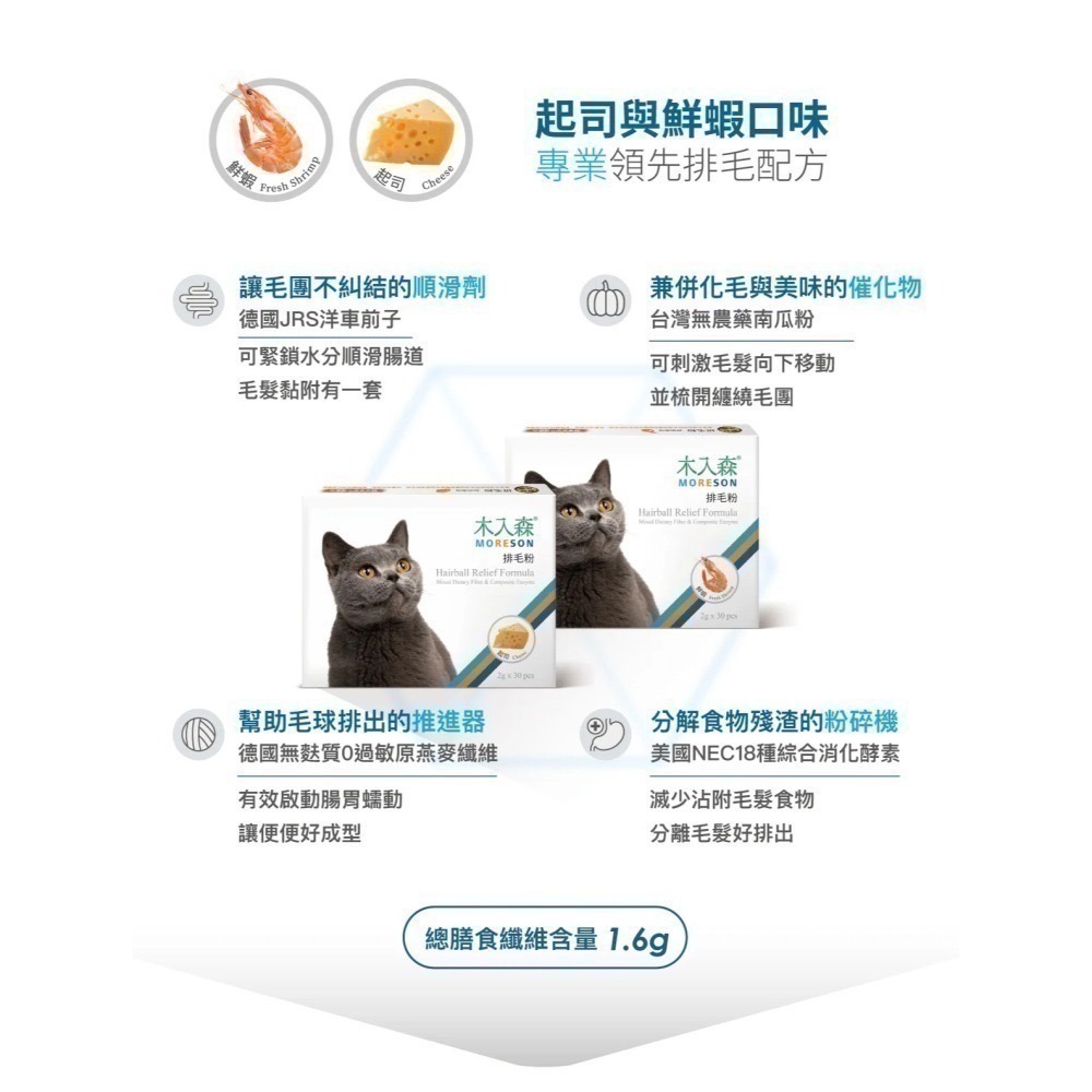 【木入森】排毛粉 貓咪排毛粉/日常排毛保養 溫和排毛守護貓咪腸胃道健康 貓咪化毛粉-細節圖8