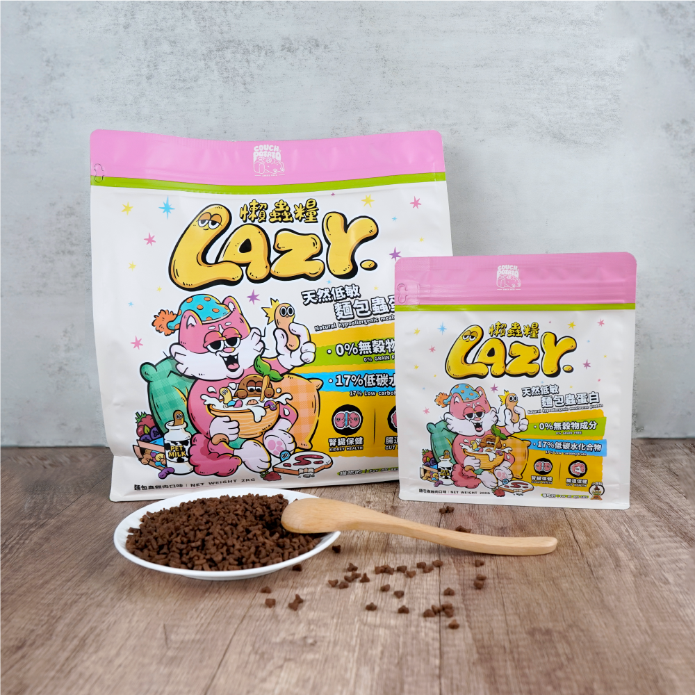 【沙發馬鈴薯】Lazy懶蟲無穀貓乾糧 麵包蟲雞肉1-6KG 貓飼料 貓糧 貓食 無穀貓糧-細節圖2