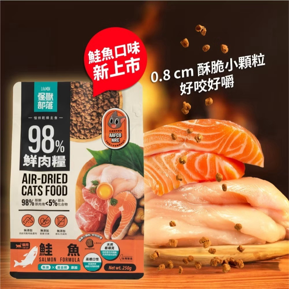 【怪獸部落LitoMon】98%鮮肉主食糧/低碳/無穀/含肉量高/挑嘴貓/貓飼料/貓糧/貓主食-細節圖4