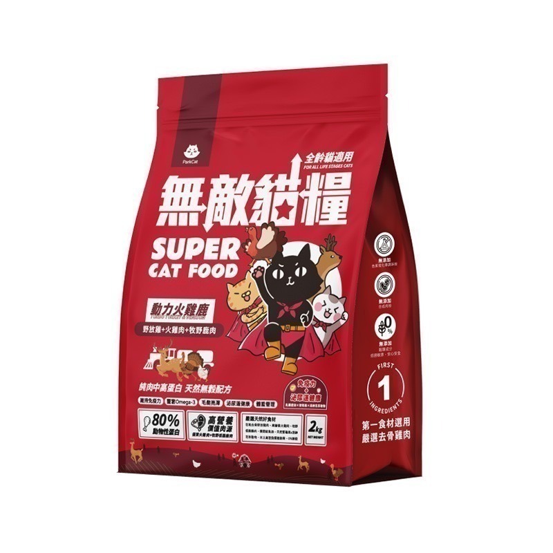 【ParkCat 貓樂園】無敵貓糧 鮮雞蜂王乳 霸王野雞｜1kg/2kg/6kg｜無穀 低碳 飼料 貓飼料 貓糧 小顆粒-規格圖3