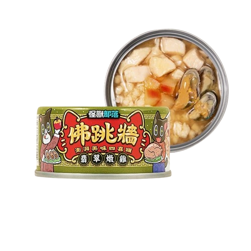 【怪獸部落LitoMon】佛跳牆 澎湃美味四喜罐 80g 副食罐 犬貓副食 貓咪罐頭 點心罐 貓咪點心罐-規格圖1