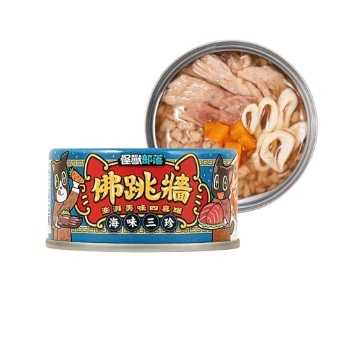 【怪獸部落LitoMon】佛跳牆 澎湃美味四喜罐 80g 副食罐 犬貓副食 貓咪罐頭 點心罐 貓咪點心罐-規格圖1
