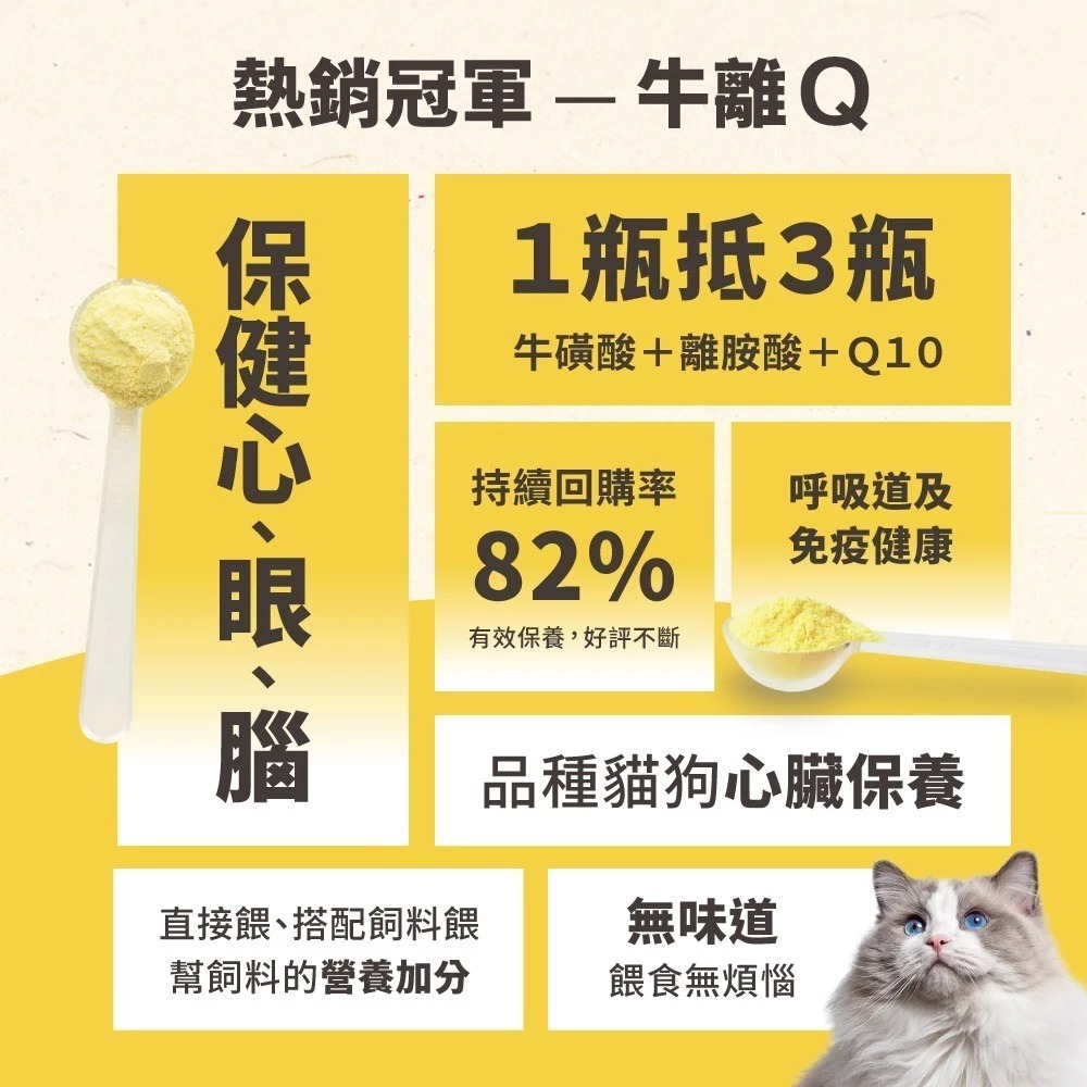 【怪獸部落LitoMon】牛離Q 犬貓綜合營養補給 50G犬貓營養品-細節圖4