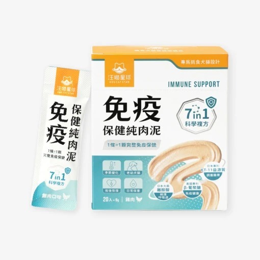 【汪喵星球】 情緒保健純肉泥 免疫保健純肉泥  盒裝20包 6G/包 貓狗 保健品 肉泥-規格圖1