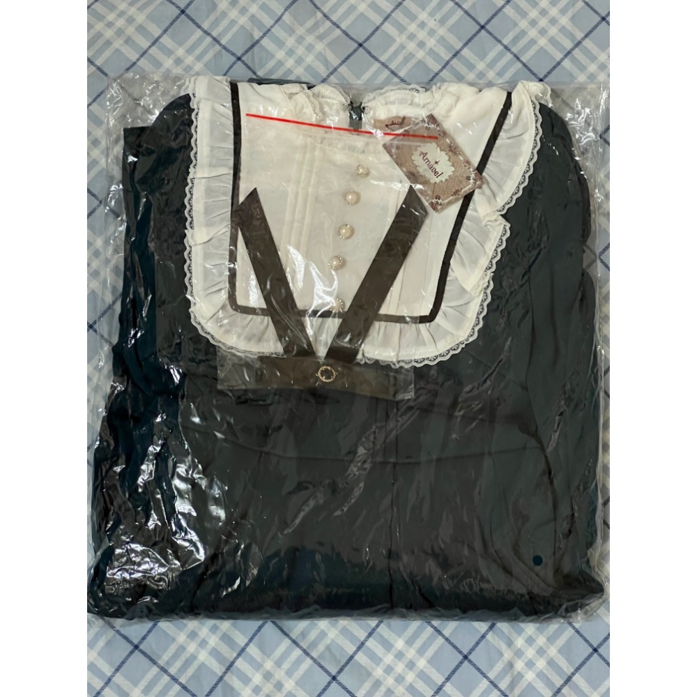 【全新現貨】Amavel Antique Chic スクエアヨークワンピース 綠色 正品 帶吊牌-細節圖4