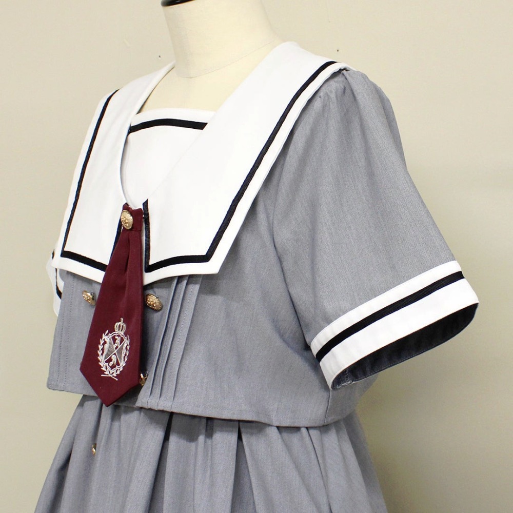 【二手】Amavel SETUP風セーラーミドルワンピース (グレー) 正品-細節圖2