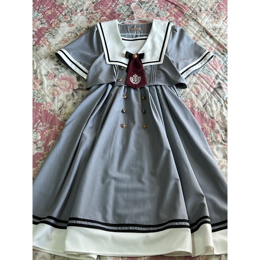 【二手】Amavel SETUP風セーラーミドルワンピース (グレー) 正品-細節圖6