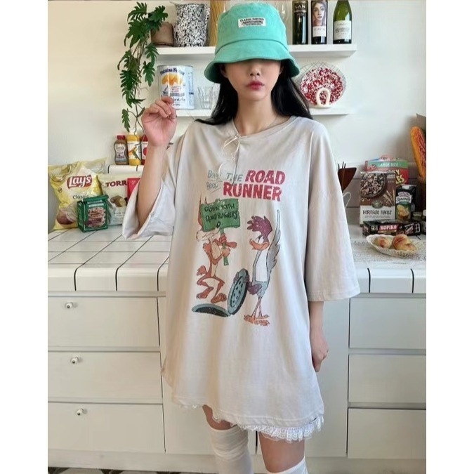 正韓新品-卡通圖案印花T shirt-細節圖3