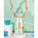 🎀愛北鼻 台灣現貨 兒童水壺 雙蓋 直飲 彈力水壺 吸管 背帶 水壺 可愛水壺 手繪風 動物水壺 一杯兩蓋 外出方便-規格圖9