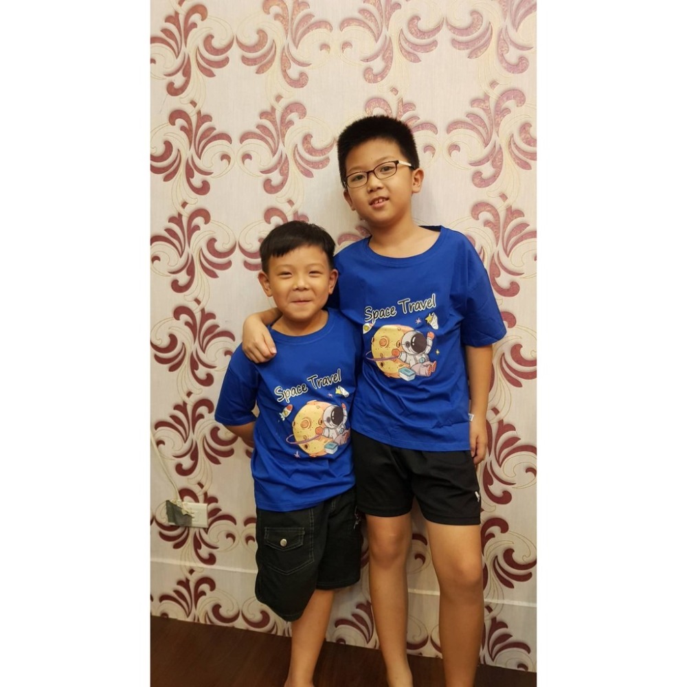 現貨❤️可愛卡通純棉 兒童短Ｔ 男童女童圓領 純棉上衣大童童裝 休閒短袖T  夏季休閒卡通T 兒童童裝上衣 男女童上-細節圖3