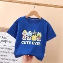 現貨❤️可愛卡通純棉 兒童短Ｔ 男童女童圓領 純棉上衣大童童裝 休閒短袖T  夏季休閒卡通T 兒童童裝上衣 男女童上-規格圖9