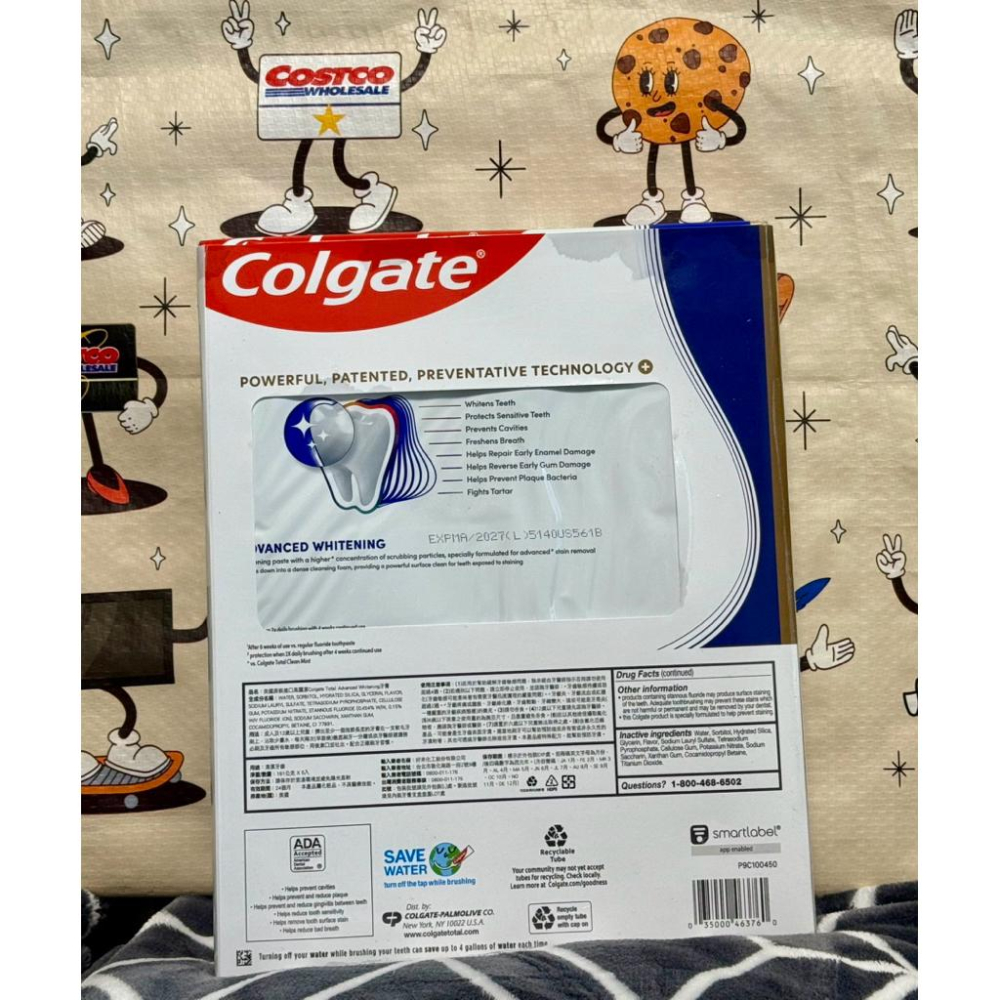 COSTCO  好市多 高露潔 Colgate 全效潔白牙膏 181公克*5入 美國原裝-細節圖2