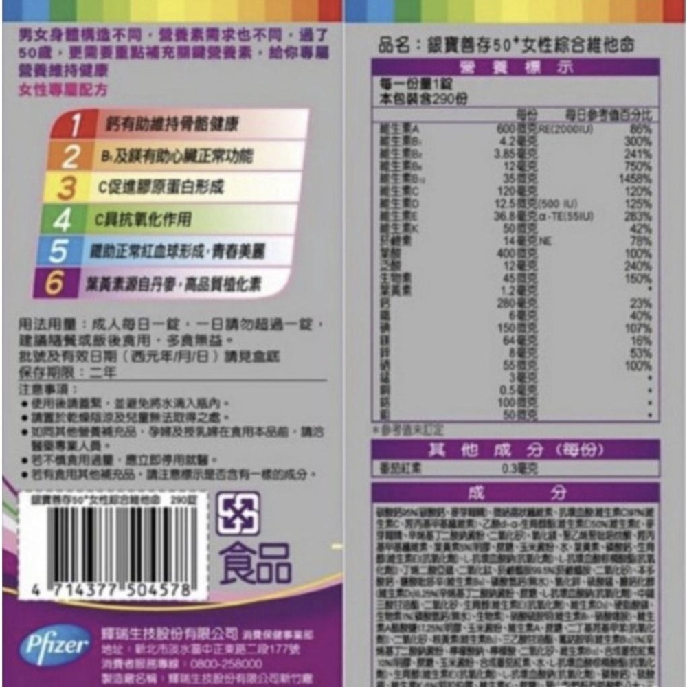 COSTCO 好市多 Centrum 銀寶善存 50+ 男女性綜合維他命 290錠-細節圖4