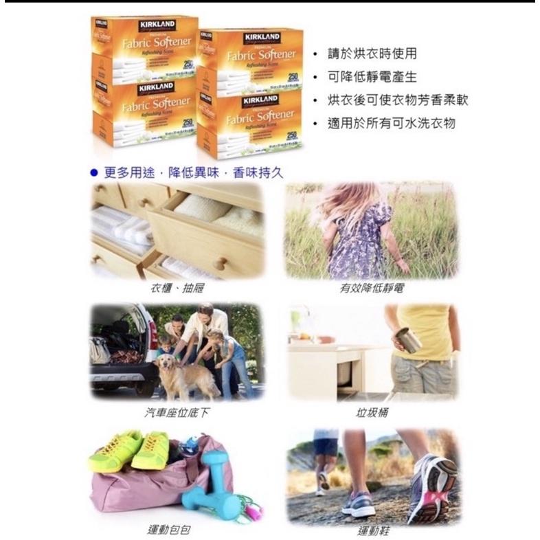 costco 好市多 柯克蘭 烘衣柔軟去靜電紙 250張/盒 (2025新包裝)-細節圖2