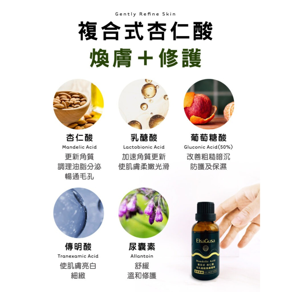 ElsaGusa艾莎古薩粉刺達人 杏仁酸毛孔細緻煥膚精華-細節圖4