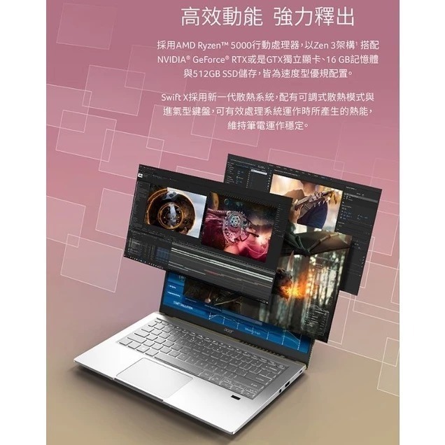 Acer Swift X 14 輕薄高效能筆電-細節圖3