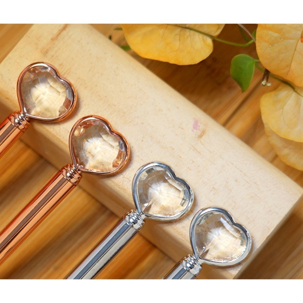 🎀日韓流行🎀愛心鑽石不鏽鋼禮品筆 Love In My Heart❤玫瑰金 銀色 婚禮小物 禮物 閃亮亮文具-細節圖2