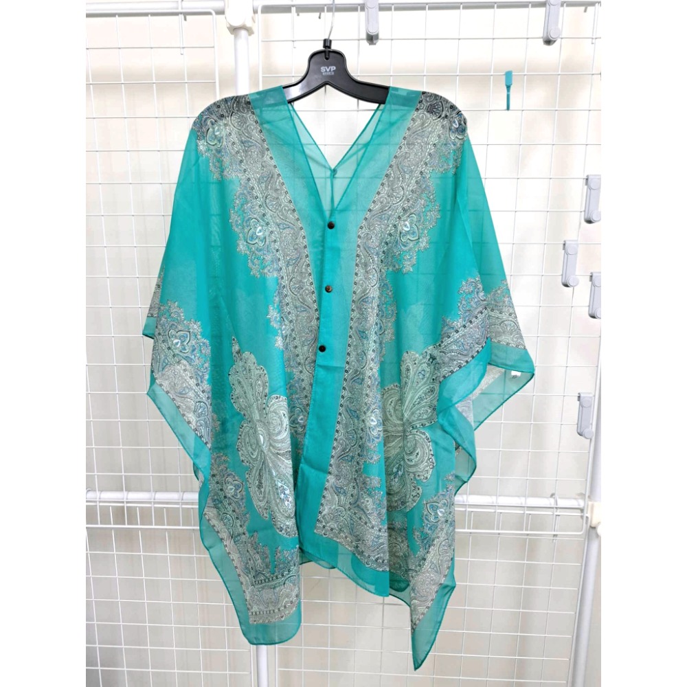 民族風防曬披肩 CHIFFON PONCHO 一件多種穿法 夏季穿搭 海灘透膚罩衫-細節圖5