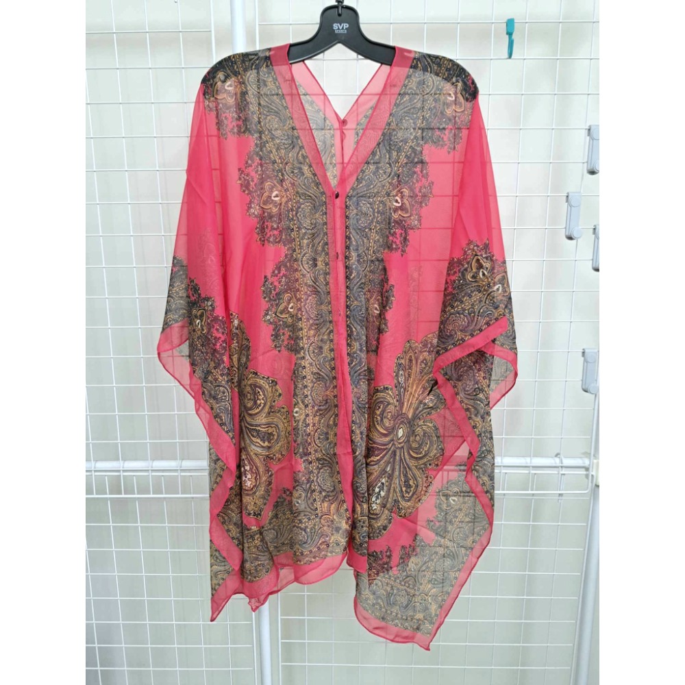 民族風防曬披肩 CHIFFON PONCHO 一件多種穿法 夏季穿搭 海灘透膚罩衫-細節圖7