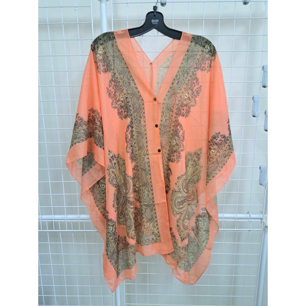 民族風防曬披肩 CHIFFON PONCHO 一件多種穿法 夏季穿搭 海灘透膚罩衫-規格圖8