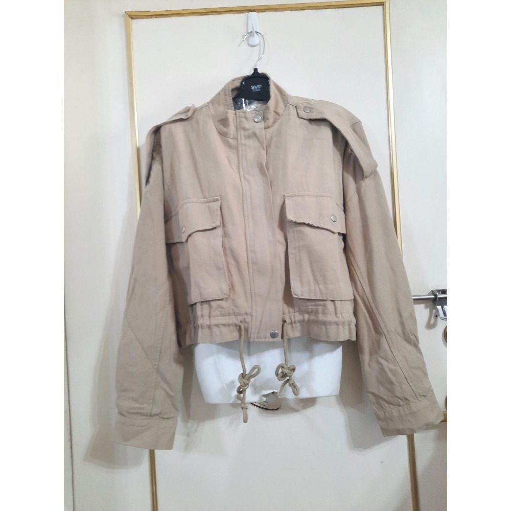 全新 韓版女寬短版多袋工裝外套 卡其色 KOREAN LADIES CARGO JACKET 正韓OOTD ⭐免運優惠中-細節圖5