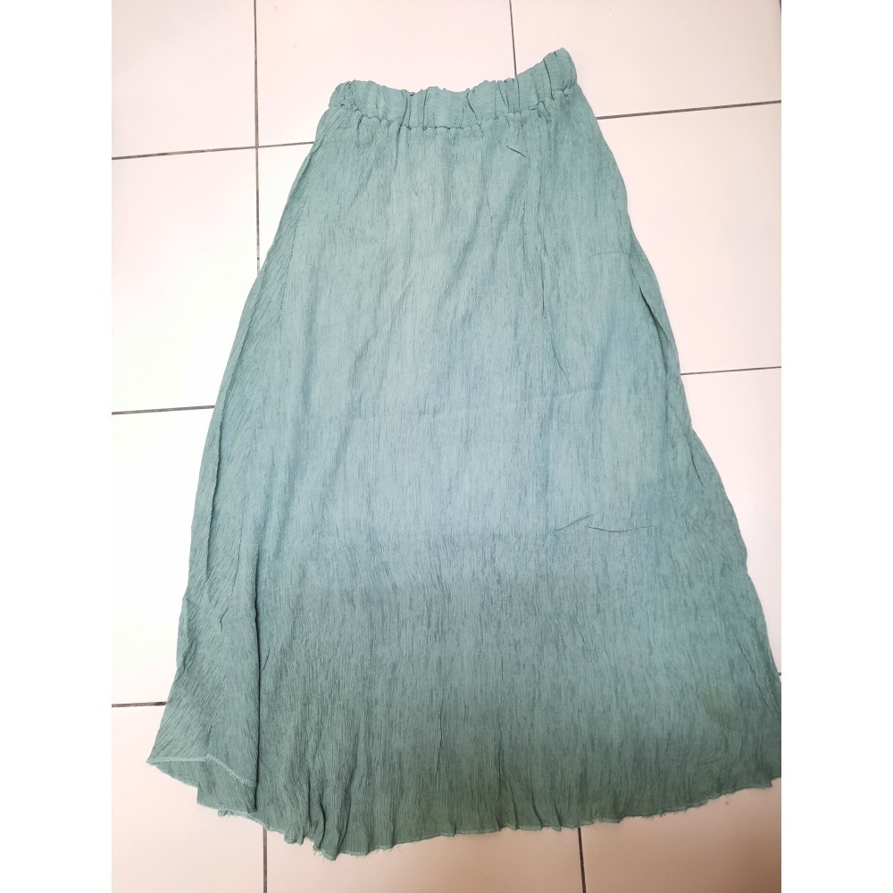 二手出清 蕾絲透膚上衣罩衫＋皺皺裙中長裙  SIZE F -細節圖4