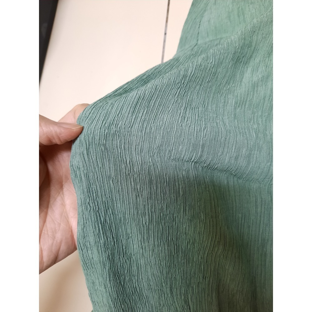 二手出清 蕾絲透膚上衣罩衫＋皺皺裙中長裙  SIZE F -細節圖5