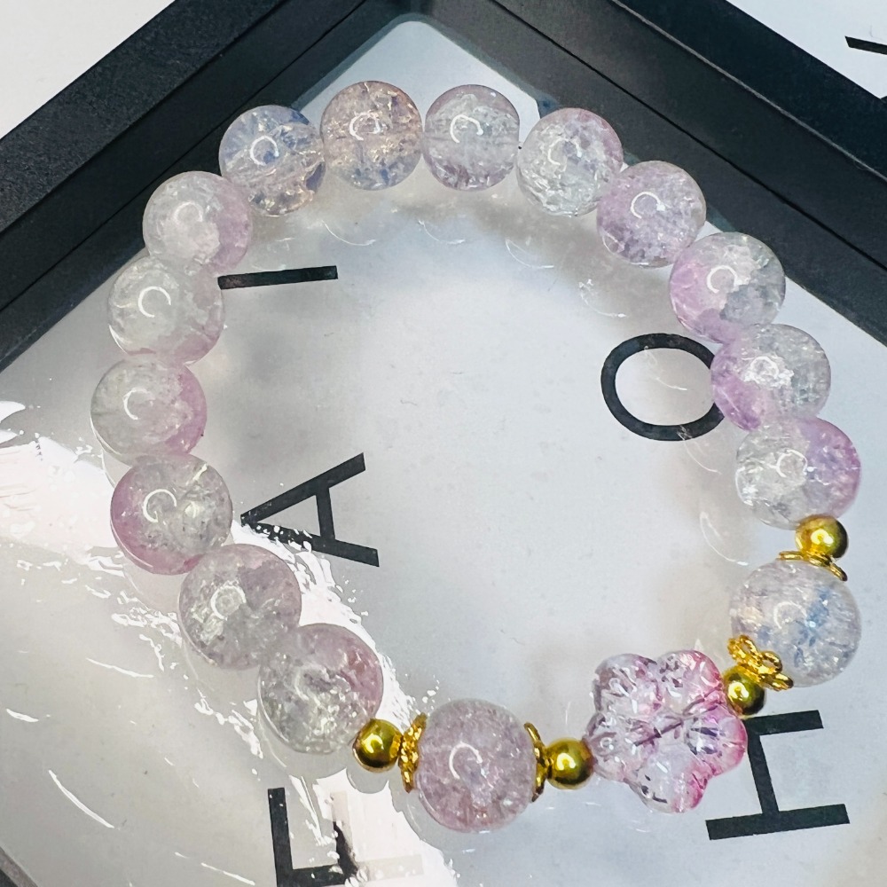 🌹琉璃時光手作工坊🌹【寧靜】原創琉璃手鏈 琉璃珠 爆裂珠 爆花珠 冰裂珠-細節圖3