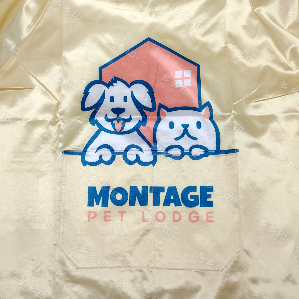 多多印 客製化 長袖圍裙 防潑水圍裙 髮廊沙龍餐廳 寵物店擼貓不粘毛防沾毛 家務反穿式工作服 來圖訂做 一件起訂-細節圖5