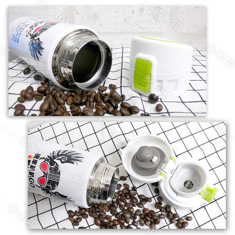 多多印 客製化 綠按釦 保溫瓶 來圖訂製 按扣保溫杯 保冷瓶 保冷杯 環保杯 星巴克瓶 公司學校團體紀念品禮贈品 訂做-細節圖5