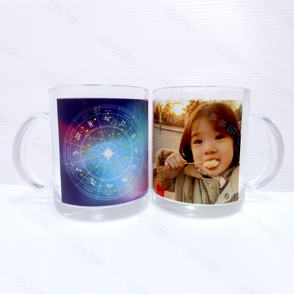 多多印 客製化 玻璃杯 果凍透明馬克杯 咖啡杯 杯子 訂做 生日情人節聖誕節畢業禮物 公司團體學校紀念品 禮贈品來圖訂製-細節圖2