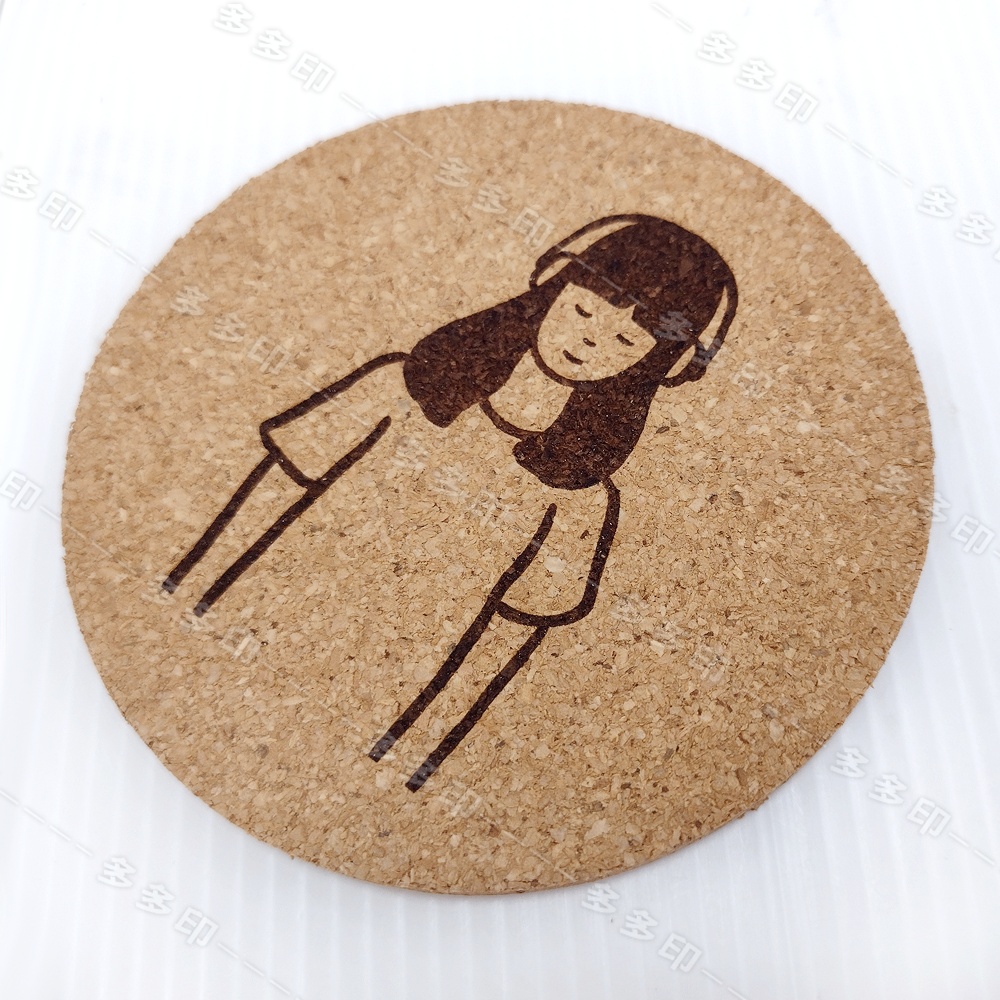 多多印 客製化 雷雕軟木杯墊 雷射雕刻杯墊 來圖訂製 LOGO 公司學校團體活動紀念品 訂做 生日禮物情人節 禮贈品訂製-細節圖5