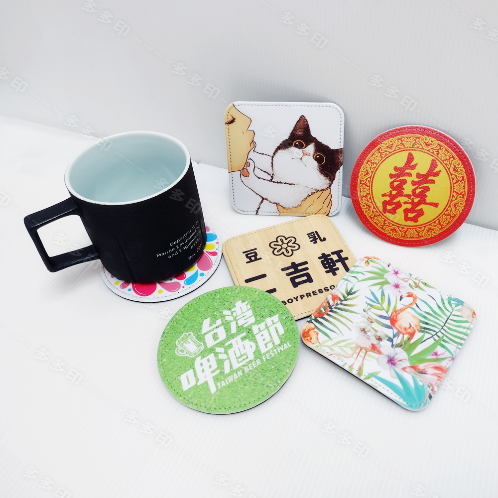 多多印 客製化 PU 皮革杯墊  圓形 方形 杯墊 來圖訂做 公司學校團體餐廳咖啡館禮贈品紀念品 明星動漫同人周邊 訂製-細節圖4