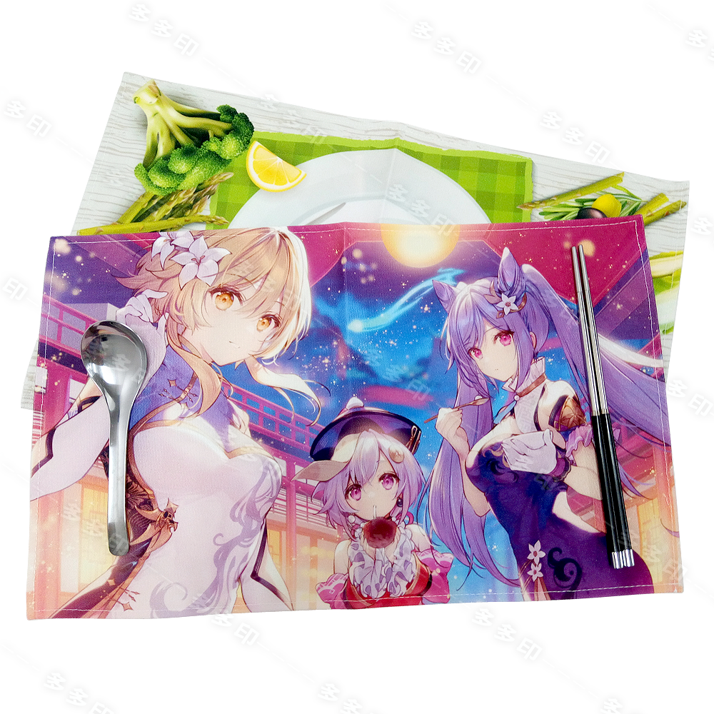 多多印 客製化 單面滿版彩印 餐墊 桌墊 牛津布 皮革 防潑水餐墊 訂製 公司學校團體活動宣傳紀念品 動漫同人周邊訂做-細節圖4