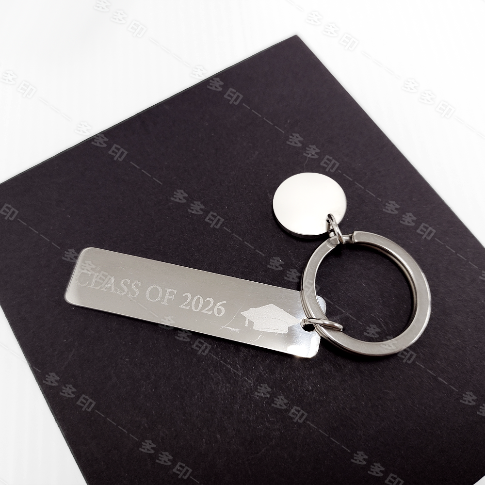 多多印 客製化 雷射雕刻長方形吊墜金屬鑰匙圈 雷雕不鏽鋼鑰匙圈 情人節 生日 畢業禮物節日紀念品 來圖訂做 婚禮小物訂製-細節圖7