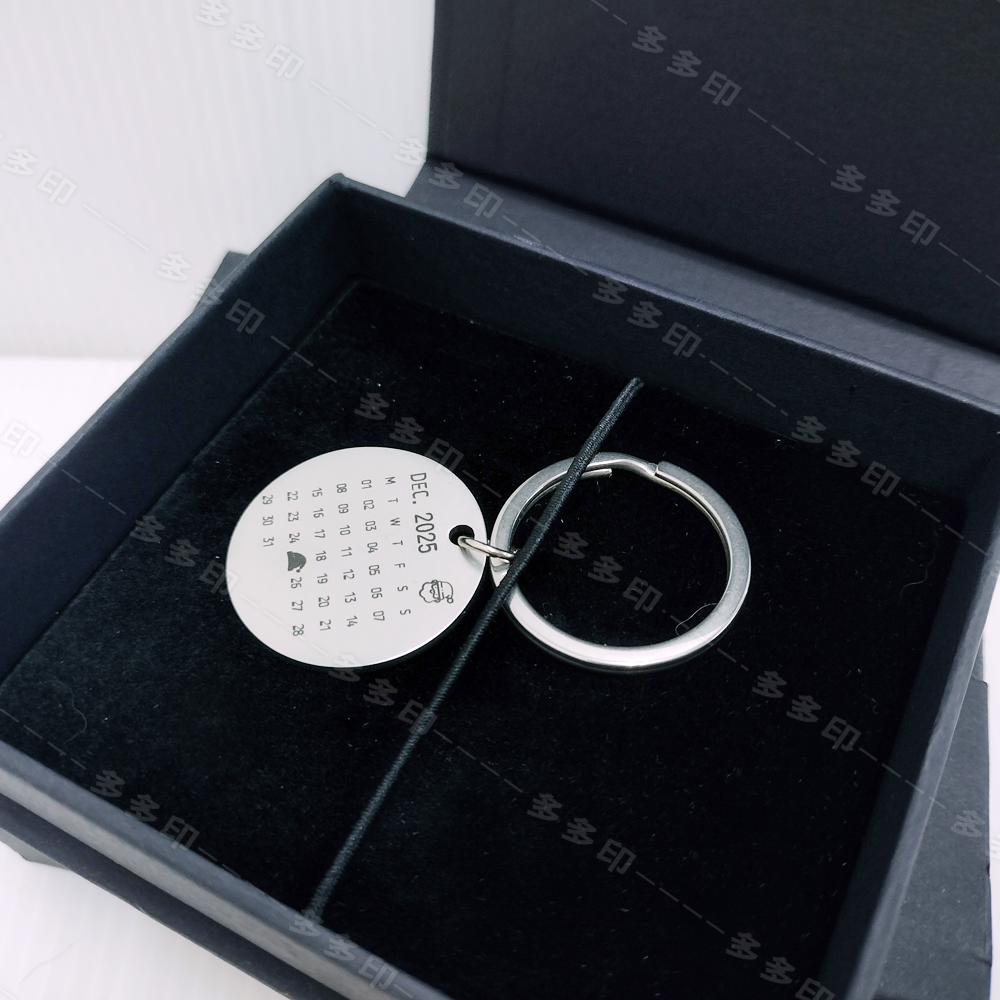 多多印 客製化 限時免費照片轉線條圖 雷射雕刻圓形金屬鑰匙圈 有圖庫 雷雕不鏽鋼鑰匙圈 情人節 生日畢業禮物紀念品 訂做-細節圖8