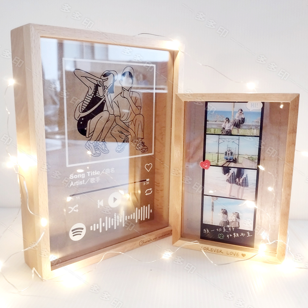 多多印 客製化相框存錢筒 存錢罐 相框 票根收納 似顏繪 訂做 手繪人像情侶 生日 情人節 紀念日 禮物 居家布置 擺飾-細節圖2