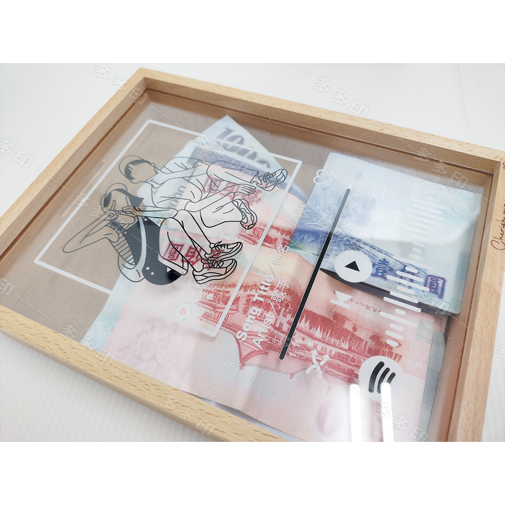 多多印 客製化相框存錢筒 存錢罐 相框 票根收納 似顏繪 訂做 手繪人像情侶 生日 情人節 紀念日 禮物 居家布置 擺飾-細節圖11
